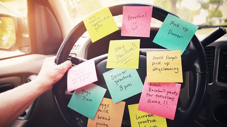 Time management strategies post-it's sticky notes with NightBeforeTheExam.com study tools for real estate exam prep